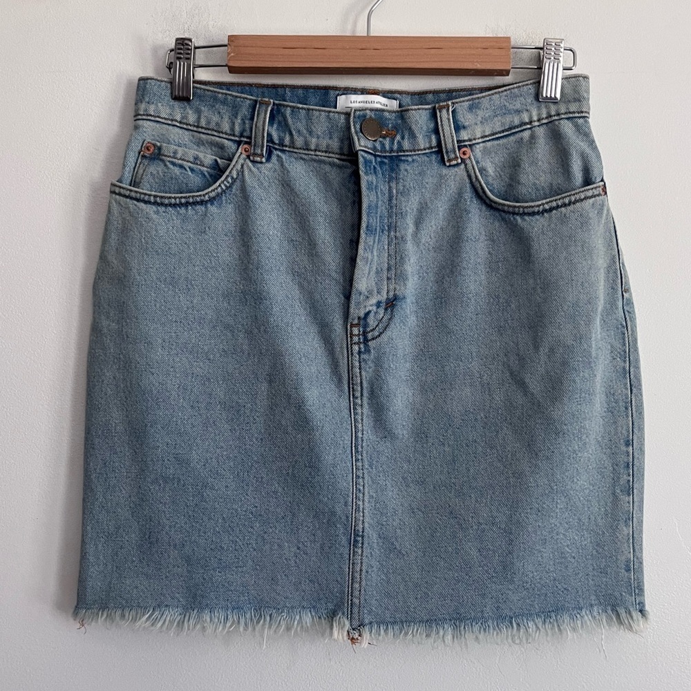 & Other Stories Frayed Denim Mini Skirt